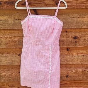 Pink Striped Sleeveless Dress